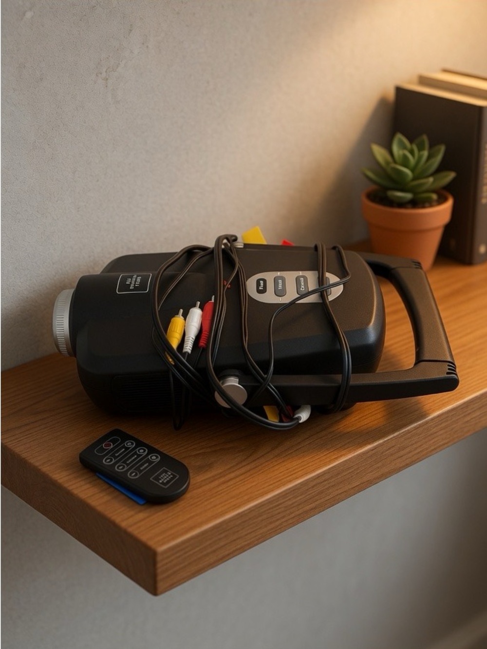 Sharper Image Portable Black Projector with Remote